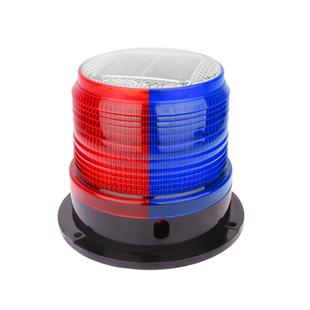 太阳能警示爆闪灯车载闪烁灯夜间红蓝闪光灯工地安全警示灯路障灯