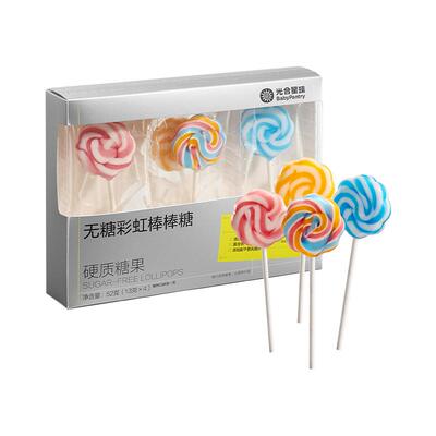 彩虹棒棒糖！无糖果汁棒儿童零食