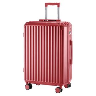 红色结婚行李箱陪嫁箱女2024新款娘婚礼用拉链拉杆旅行密码皮箱子