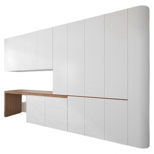 贴纸衣柜莫干山柜子柜门改色贴膜白家具翻新婷兰灰肤感千年舟板材