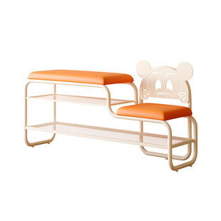 北欧极窄家用换鞋凳门口儿童穿鞋凳卡通形奶油风入户坐凳鞋架一体