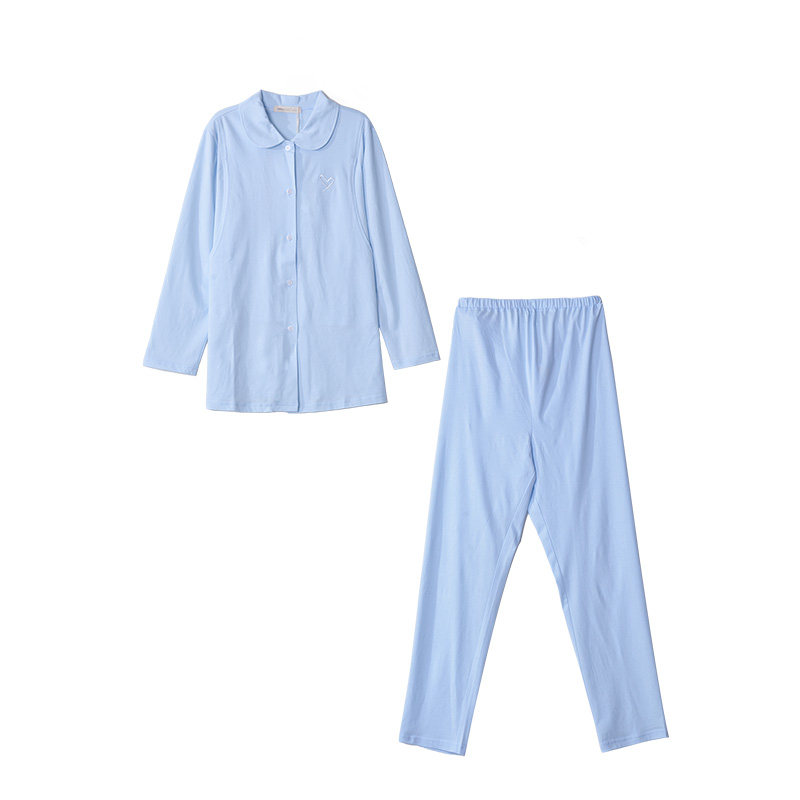 快乐屋小圆领绣花新款产后家居服