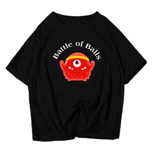 游戏球球大作战周边短袖t恤衫男女学生全棉半袖体恤圆领夏上衣服