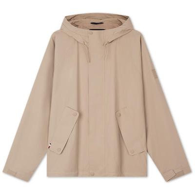 Tommy男小格纹肌理户外连帽夹克