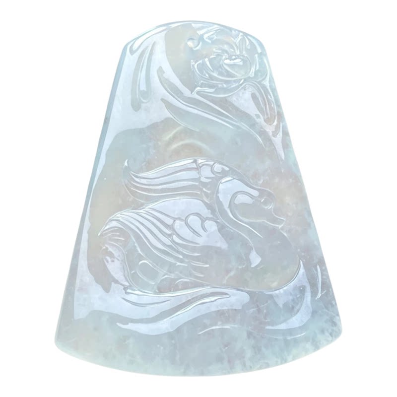 翠贵人冰种冰透天鹅花开富贵吊坠
