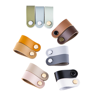 奶油风简洁日式柜门五斗柜抽屉拉手衣橱柜门真皮软拉手防撞小把手