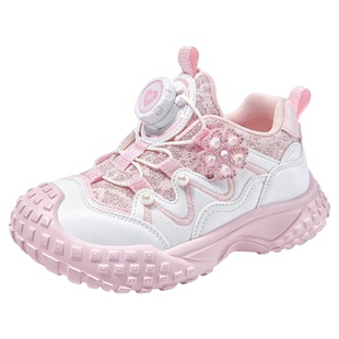 芭比童鞋女童鞋子2025新款秋冬季小女孩公主加绒二棉鞋儿童运动鞋