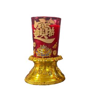 新品无烟玻璃蜡烛7天酥油斗烛富贵平安丁财两旺高档招财安全蜡烛