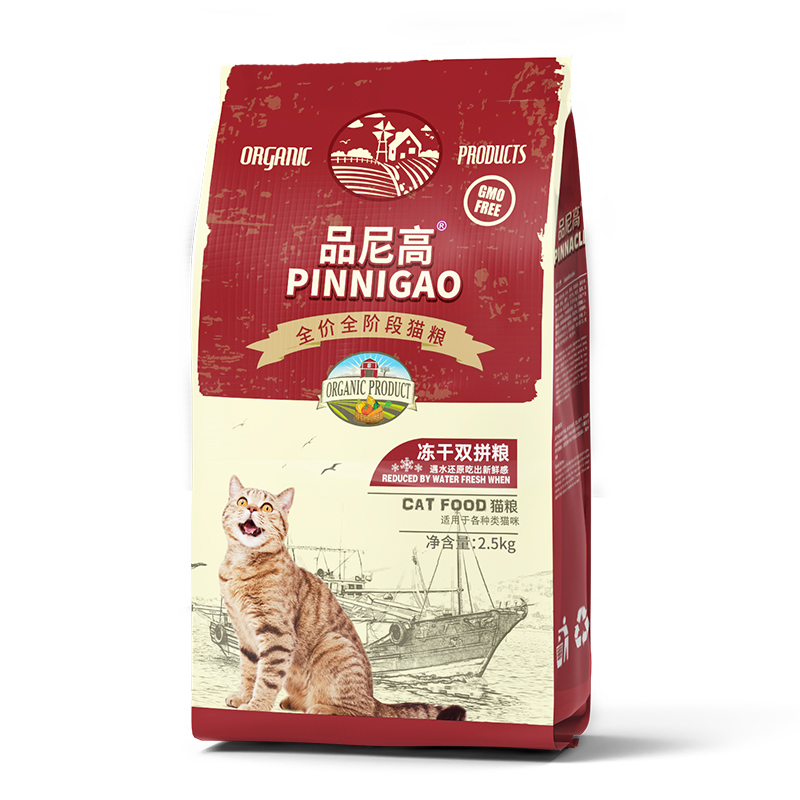 品尼高冻干猫粮成幼猫专用5斤蓝猫英短孕期流浪猫10斤猫粮全阶段