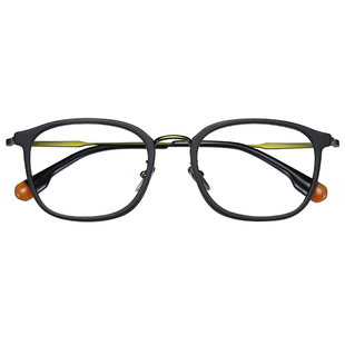 绿色纯钛眼镜框近视可配度数男款150mm大脸复古GMS808防蓝光镜架