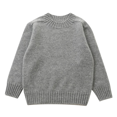 康赛妮女童高端100%纯山羊绒无缝衫男童宝宝毛衣儿童羊绒衫秋冬款