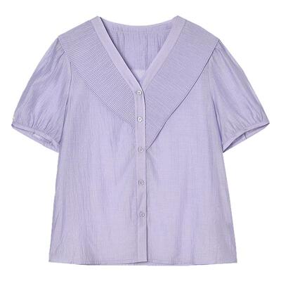 知性气质上衣五分袖衬衫