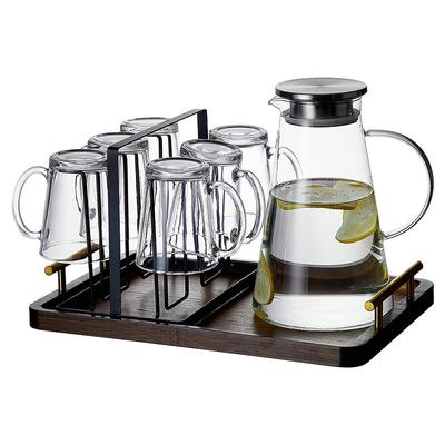 高级新款玻璃杯套装办公室会客接待专用茶杯轻奢待客水杯家用杯子