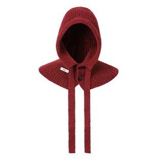 IIING帽控 圣诞新年氛围感小红帽女冬季保暖显脸小巴拉克拉法帽子