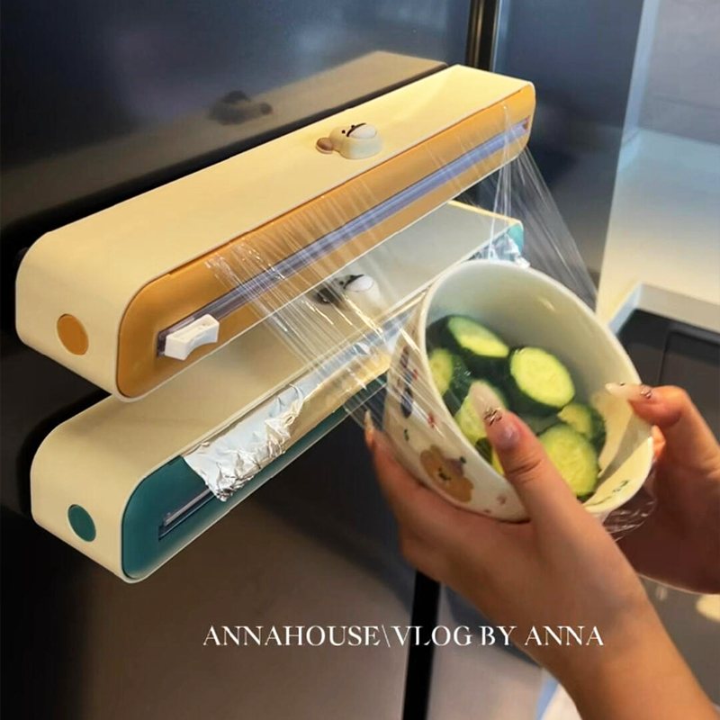 保鲜膜切割器收纳盒磁吸壁挂烘焙纸锡纸食品级家用商用耐高温蒸煮