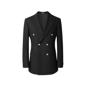 【布雷泽】吉约蒙双排扣西装男外套黑色西服男商务休闲单西修身