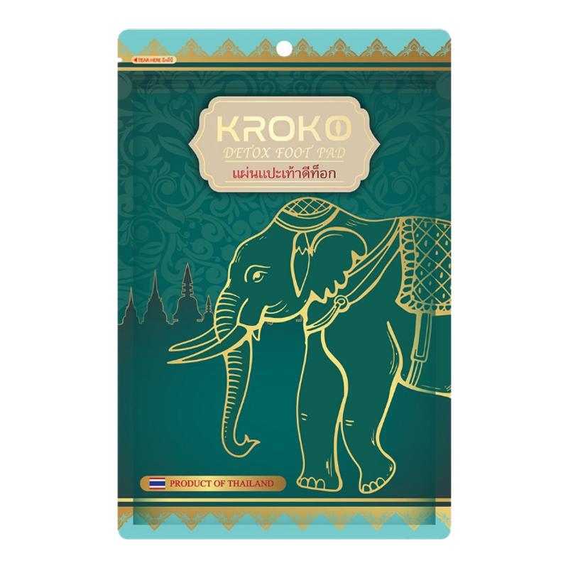泰国KROKO大象足贴10贴/包竹醋养生护理暖脚底贴改善睡眠缓解疲劳
