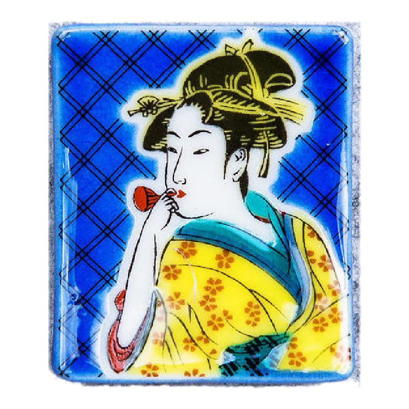 日本复古陶瓷彩绘葫芦小摆件笔托