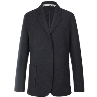 【美丽奴羊毛】IIIVIVINIKO春季新款麦尔登双面毛呢西装外套女