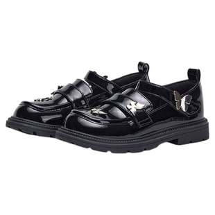 卡特兔女童公主鞋2026春季新品黑色皮鞋女童演出鞋女孩洋气礼服鞋