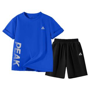 匹克童装男童夏季套装2025新款儿童短袖t恤中大童冰丝速干运动服Y