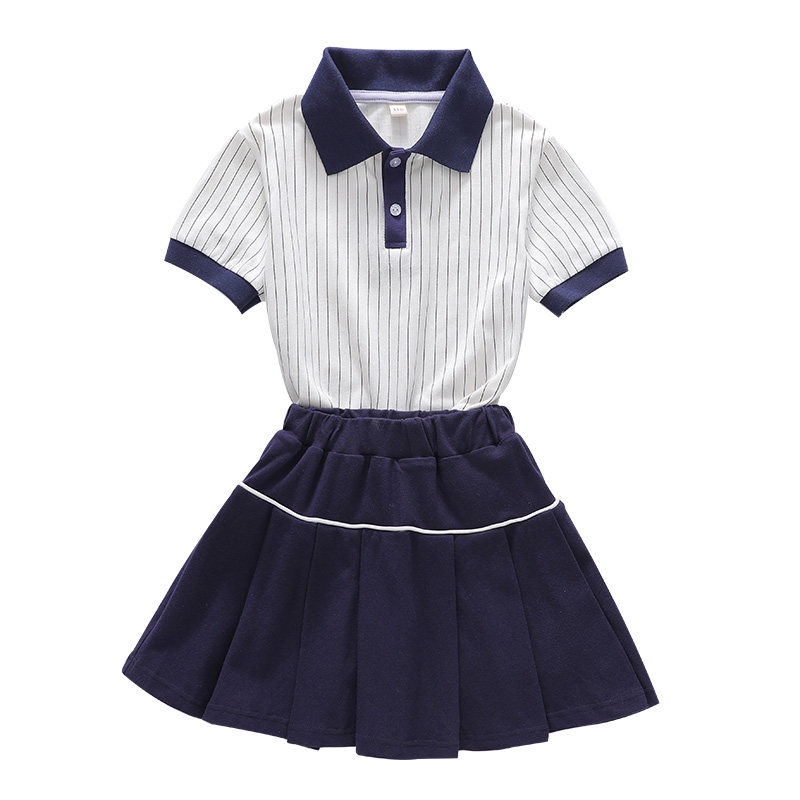 校服小学生运动服条纹夏季套装儿童毕业班服短袖幼儿园园服英伦风