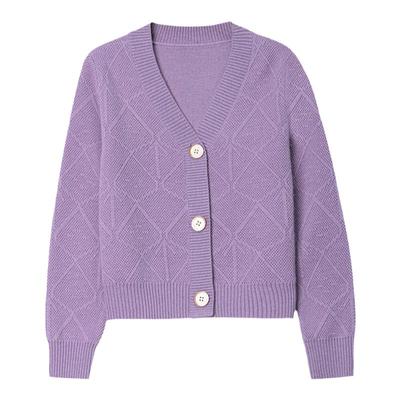 恒源祥2022V领纯色针织开衫