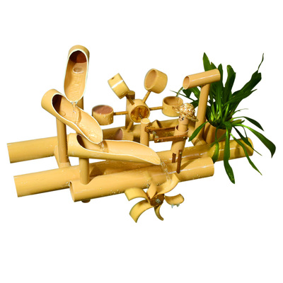 创意带小人流水摆件增氧过滤造景