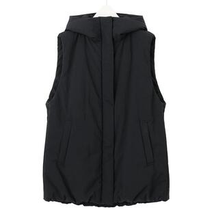 ICB日系秋冬季通勤直筒版混纺连帽夹袄背心休闲马夹马甲商场同款