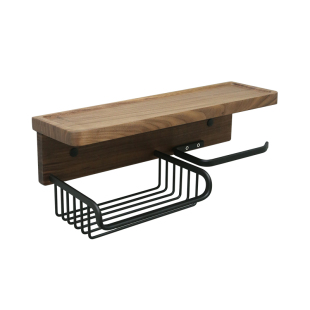 胡桃木卫生间擦手纸巾盒免打孔洗手间墙上壁挂式抽纸卷纸置物架