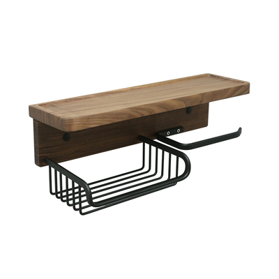 胡桃木卫生间擦手纸巾盒免打孔洗手间墙上壁挂式抽纸卷纸置物架