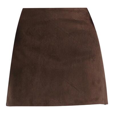 拉夏贝尔美式鹿皮绒半身裙女秋冬