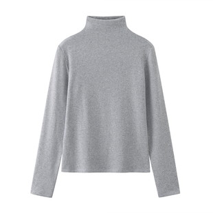 半高领德绒打底衫女2025秋冬新款大码胖mm宽松显瘦加绒中领上衣
