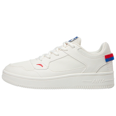 安踏男鞋板鞋男款皮面休闲鞋秋冬白色平板鞋官方旗舰正品运动鞋男