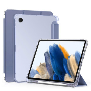 确动适用于三星TabA8保护套新款10.5英寸透明磨砂SM-X200带笔槽GalaxyTabA8轻薄全包X205三折磁吸支架软壳后