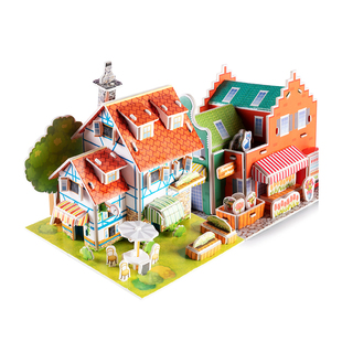 儿童拼图立体3d模型男女孩手工DIY房子早教益智动脑玩具新款拼装