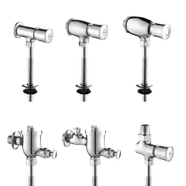 全铜小便池冲水阀手按式小便斗冲洗阀家用厕所小便器延时开关阀门