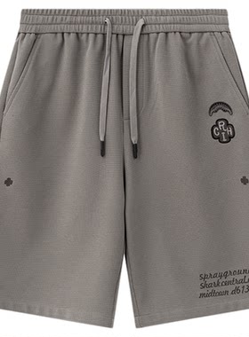 SprayGround鲨鱼嘴x摇钱树联名短裤男夏季宽松五分裤直筒运动中裤