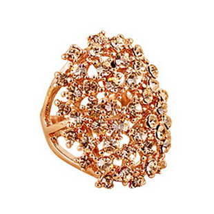 大气欧美镂空水钻食指戒指日韩版满钻个性夸张装饰指环女潮人饰品