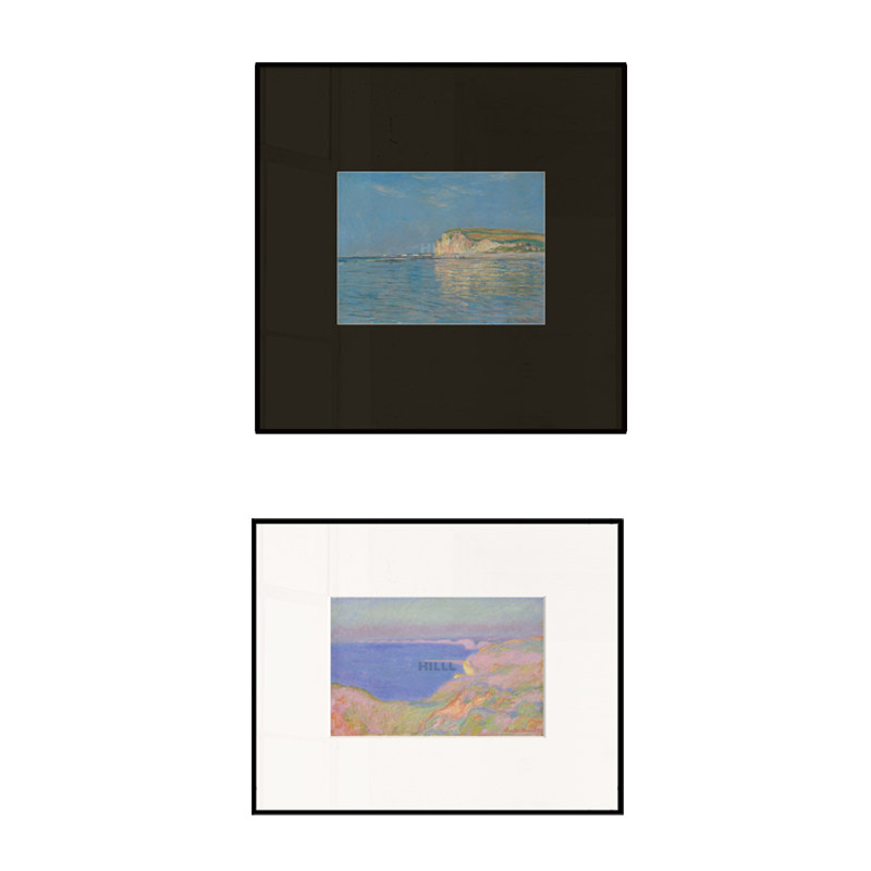 莫奈 印象派治愈系风景艺术小众现代简约挂画餐厅组合装饰画卧室