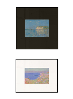 莫奈 印象派治愈系风景艺术小众现代简约挂画餐厅组合装饰画卧室