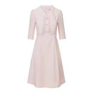 LIME莱茵高级假两件连衣裙木耳边设计感轻奢长裙