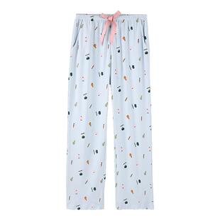 芬腾睡裤女士春秋纯棉透气长裤宽松单裤大码全棉秋季可外穿家居裤