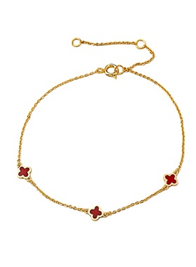 铜镀18K真金迷你四叶草手链