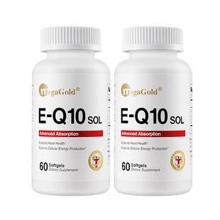 MegaGold美嘉高水溶性辅酶Q10软胶囊美国进口高吸收护心【2瓶装】
