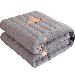 冬季加厚牛奶绒床单单件单人防滑不跑床法兰绒毛毯床垫床盖三件套