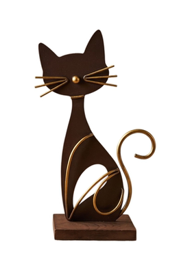 【黑金猫影】复古铁艺摆件高级感