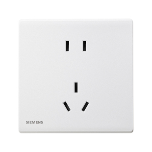 西门子薄哑光白色璟荟一位开关插座86网络面板家用全屋套餐斜五孔