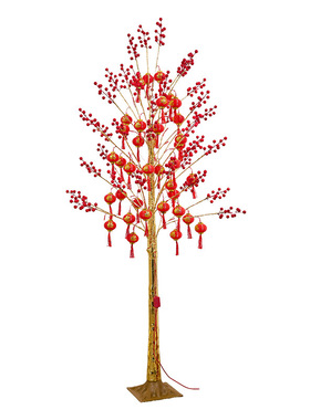 新款红果金币树灯2026新年装饰品场景布置春节元旦马年发财树摆件