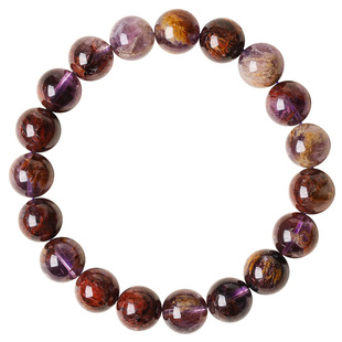 无加色天然紫幽灵手链九紫离火紫色幽灵水晶珠子散珠串珠手串男女